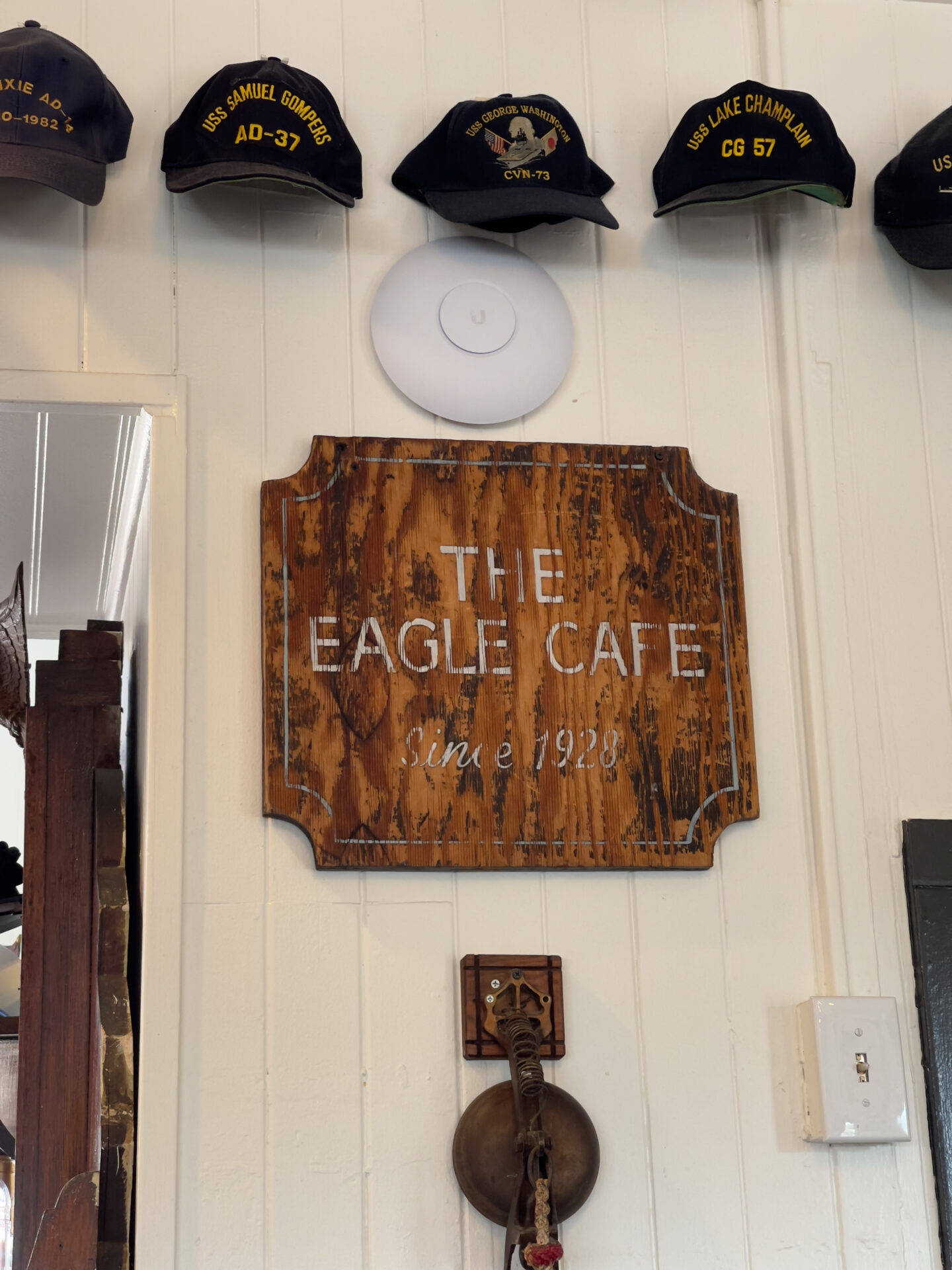 The Eagle Café welcoming banner